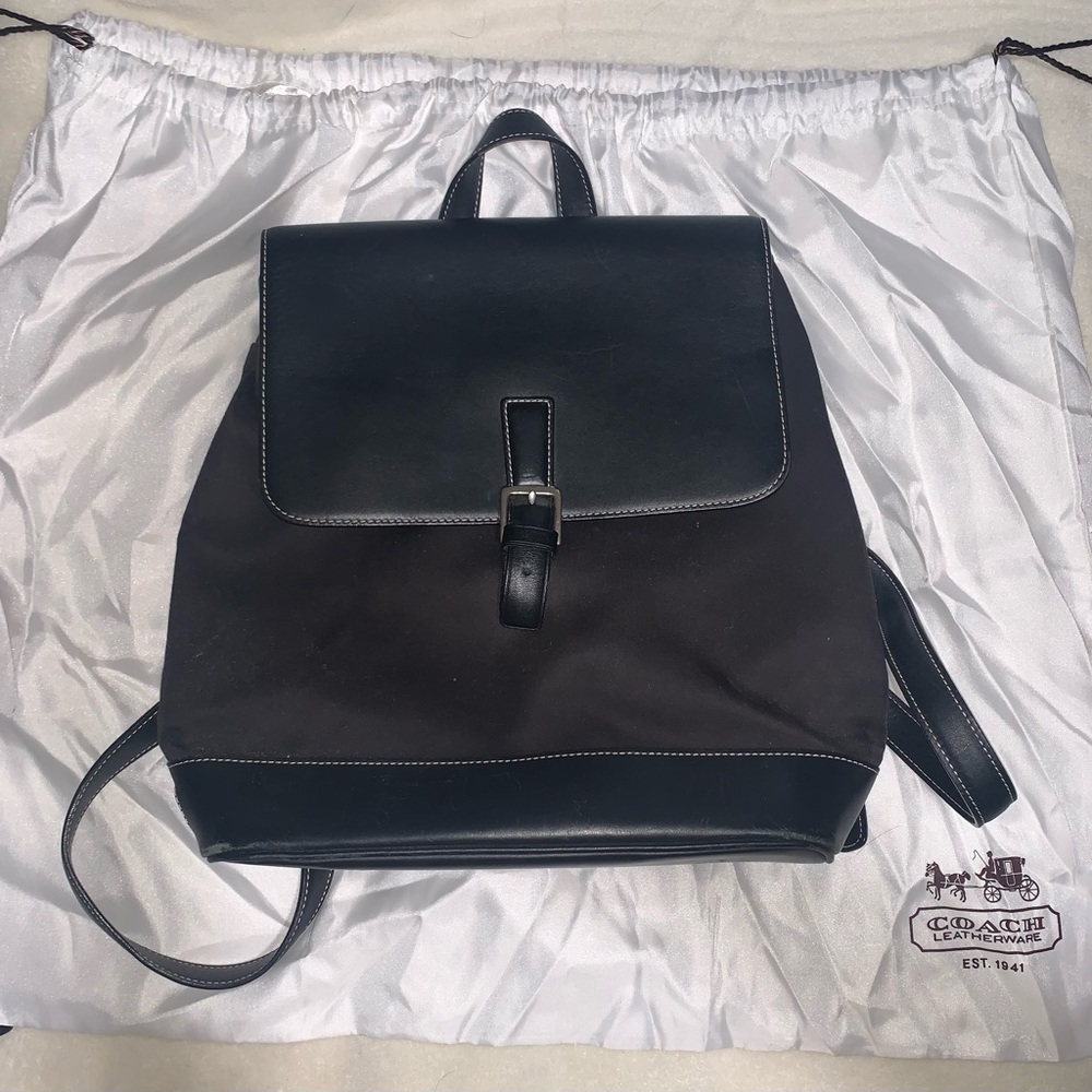 Vintage Coach Hamptons Canvas and Leather Backpack with Hangtag and Dustbag!